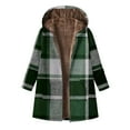 thumbnail image 1 of Rutainlusire Womens Fashion Warm Plaid Fleece Lined Hooded Jackets 2026 Women's Winter Loose Long-sleeved Thick and Fleece Lambskin Jackets, 1 of 5