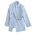 thumbnail image 1 of Rutainlusire Womens Loose Blazers Ladies Long Sleeve Lapel Solid Color Fake Pocket Suit Jacket, 1 of 5