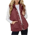 thumbnail image 1 of Rutainlusire Womens Trendy Casual Comfy Vest Jackets Womens Ladies Winter Vests Sleeveless Fleece Jacket Zip Up Stand Collar Long Warm Drawstring Coat With Pockets Outerwear, 1 of 5