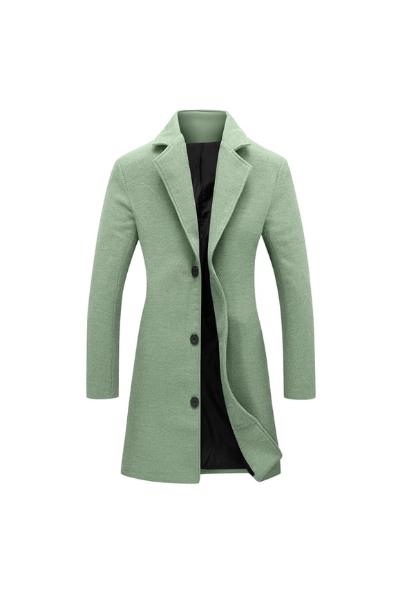 Womens Trendy Casual Solid Color Comfy Coat Jackets Fall Winter Women's Solid Casual Thicken Wool Stand Collar Inner Lining Pocket Breasted Pea Mao Coat