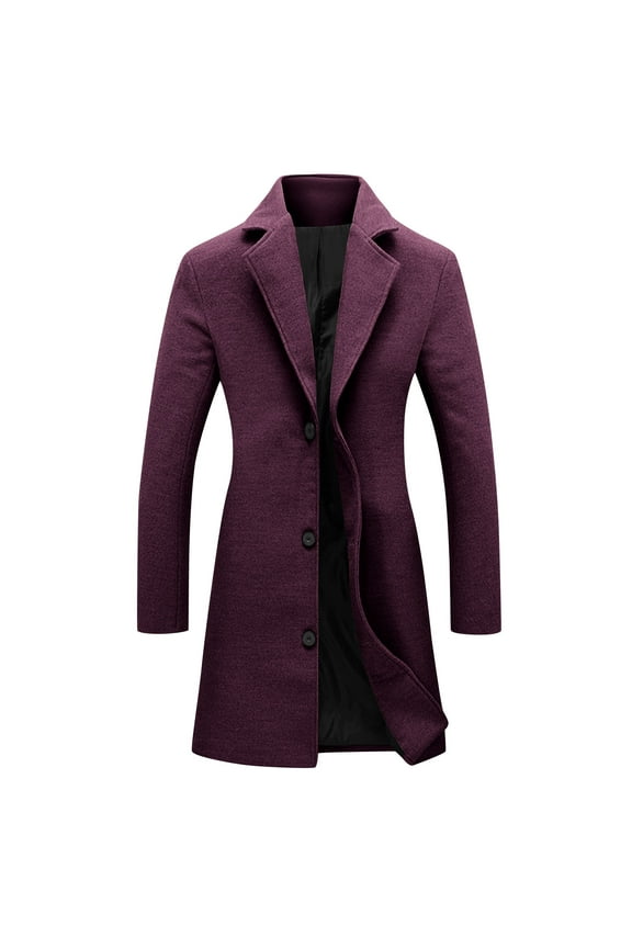 Womens Trendy Casual Solid Color Comfy Coat Jackets Fall Winter Women's Solid Casual Thicken Wool Stand Collar Inner Lining Pocket Breasted Pea Mao Coat