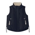 thumbnail image 1 of Rutainlusire Womens Trendy Fashion Puffer Vest Women's Casual Color-blocked Sleeveless Hoodless Jacket With Pockets And Stand Collar, 1 of 5