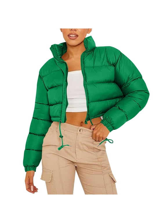 Womens Trendy Fashion Warm Puffer Jackets Women's Bread Jacket Down Jacket Casual Warm Short Jacket
