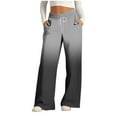 thumbnail image 1 of Rutainlusire Womens Trendy Gradient Color Loose Comfy Pants Sweatpants 2025 Women's Fashionable Striped Printed Drawstring Wide Leg Loose Casual Pocket Pants, 1 of 5