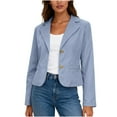 thumbnail image 1 of Rutainlusire Womens Trendy Lapel Comfy Buttoned Blazer Suit Jackets 2026 Womens Casual Blazer Long Sleeve Lapel Button Slim Work Office Blazer Jacket, 1 of 5