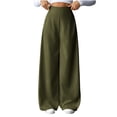 thumbnail image 1 of Rutainlusire Womens Trendy Loose Wide-Leg Comfy Elastic Pants 2025 Women Fashion Solid Casual Trousers Zipper Suit Pants Long Pants, 1 of 5