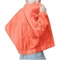 thumbnail image 1 of Rutainlusire Womens UV Sun Protection Hoodies Jacket Women's Solid Color Sunscreen Suit With Pocket Zipper Long Sleeved Hoodedless Casual Fashion Outwear, 1 of 5