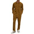 thumbnail image 1 of Rutayy Mmen'S Outfits Tailored Fit 2 Piece Business Long Sleeve Tops and Trousers Solid Color Trendy Classic Sets, 1 of 9