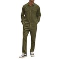 thumbnail image 1 of Rutayy Mmen'S Outfits Tailored Fit 2 Piece Business Long Sleeve Tops and Trousers Solid Color Trendy Vacation Sets, 1 of 8