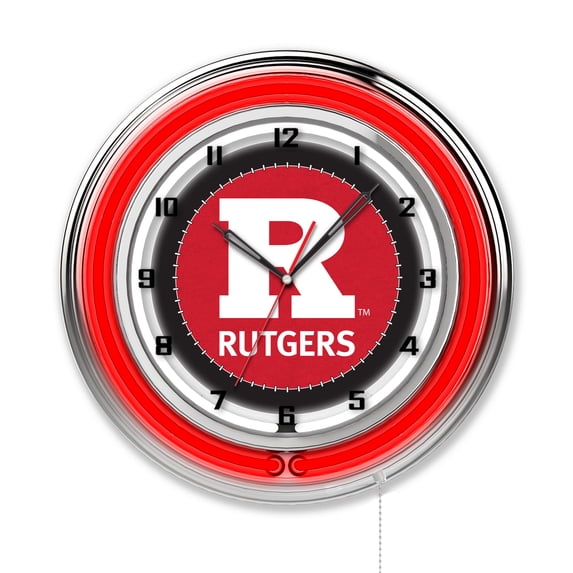 Rutgers 19" Double Neon Wall Clock