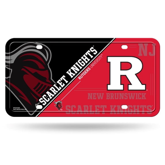 Rutgers NCAA Scarlet Knights Multi-Color Standard 12x6 Metal License Plate Auto Tag