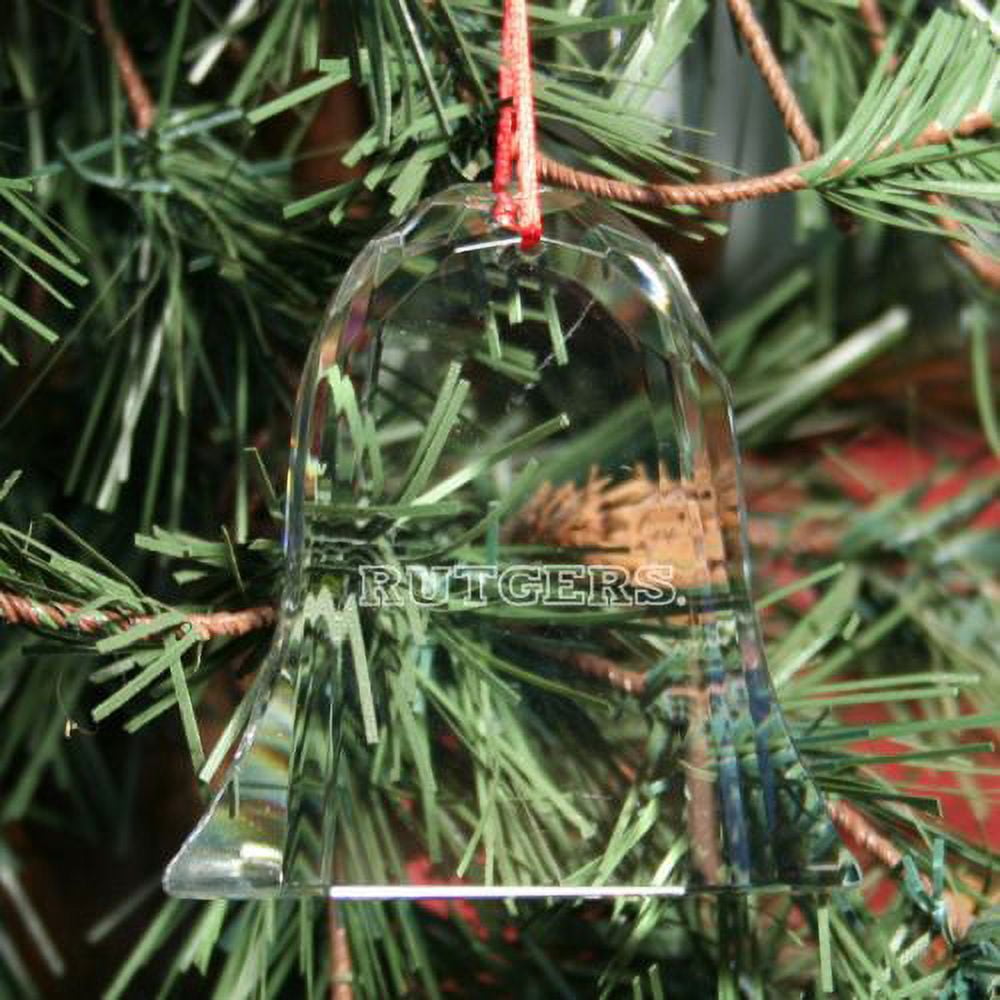 Rutgers Scarlet Knights Bell Shaped Crystal Christmas Ornament