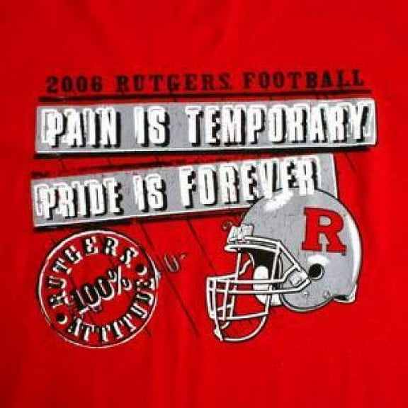 Rutgers Scarlet Knights  Football T-shirt "pain Is Temporary Pride Is Forever" - Red