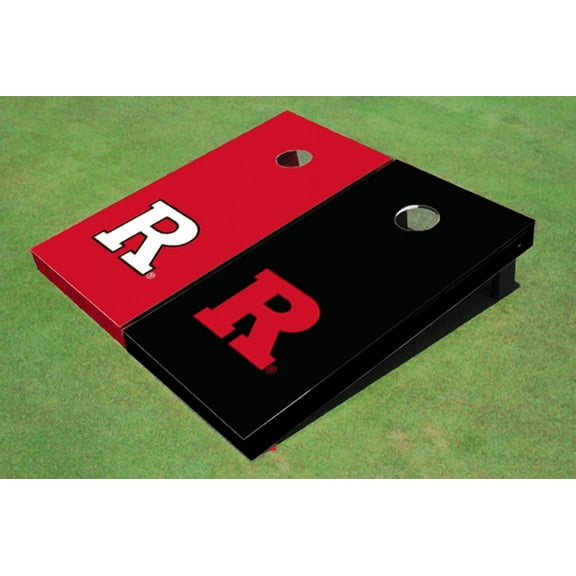 Rutgers University Alternating Solid Cornhole Boards