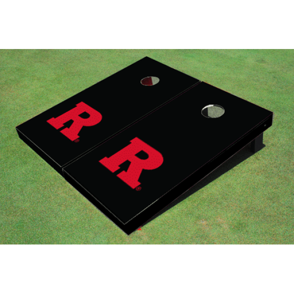 Rutgers University Black Matching Solid Cornhole Boards