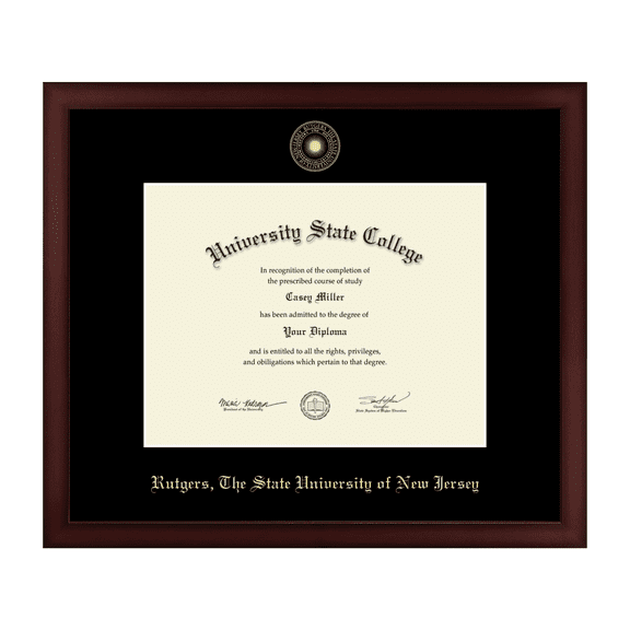 Framerly - Rutgers Diploma Frame with Black Mat