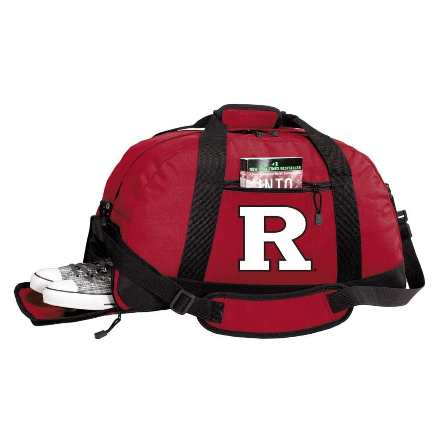 Rutgers University Duffle Bag With Shoe Compartment - Official RU Gym Bag 24"
