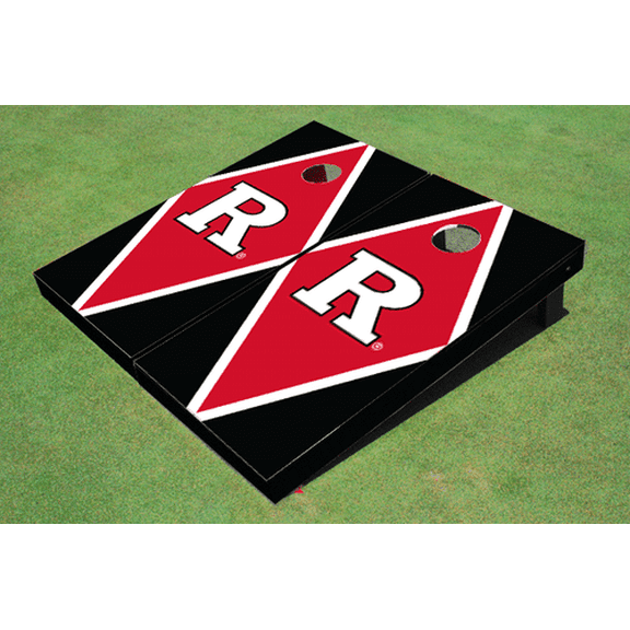 Rutgers University Red and Black Matching Diamond Cornhole Boards
