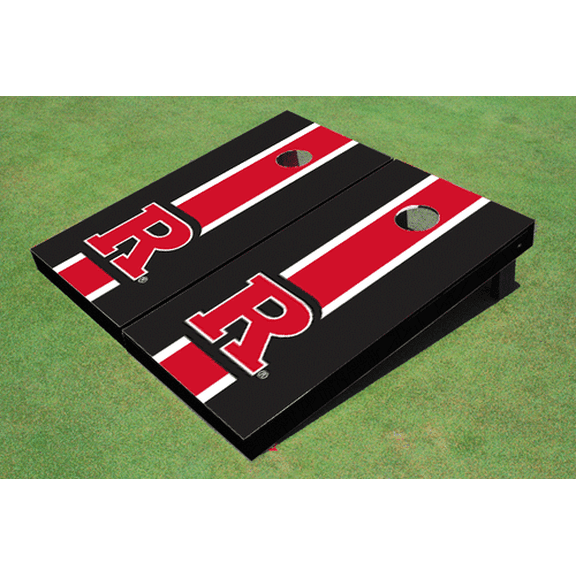 Rutgers University Red and Black  Matching Long Stripe Cornhole Boards