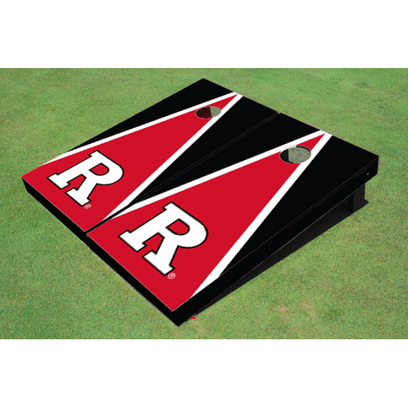 Rutgers University Red and Black Matching Triangle Cornhole Boards