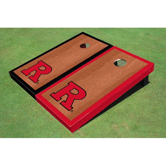 Rutgers University Rosewood Alternating Border Cornhole Boards