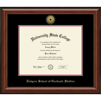 Rutgers University Rutgers School of Graduate Studies Diploma Frame, Document Size 14" x 11"