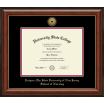 Rutgers University School of Nursing Diploma Frame, Document Size 11" x 8.5"
