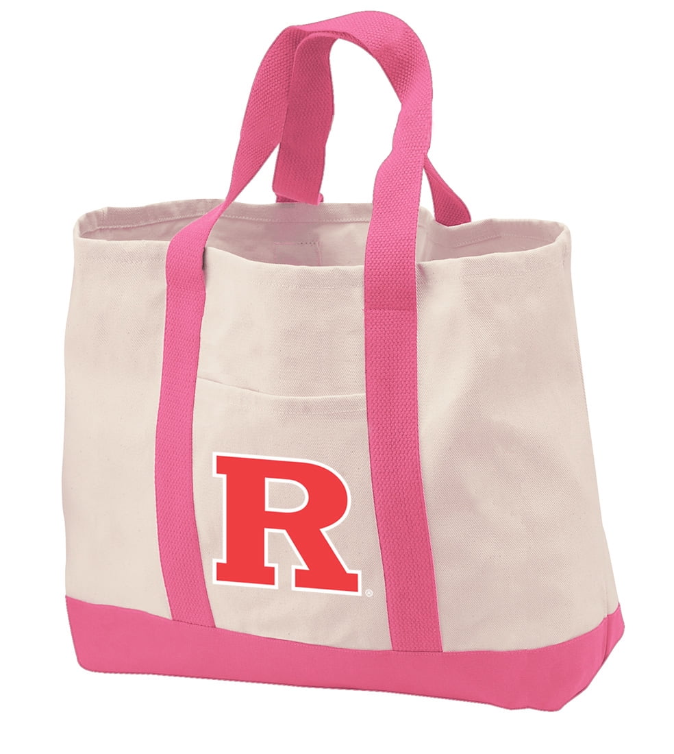 Rutgers University Canvas Tote Bag - Official RU Black Cotton Tote With Zippered Pocket
