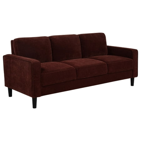 Ruth Fabric Upholstered Track Arm Sofa Rust Red