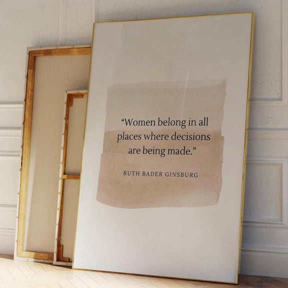 Ruth Bader Ginsburg Quote Print Feminist Wall Art RBG Empowerment, Unframed Paper Poster 8x10in