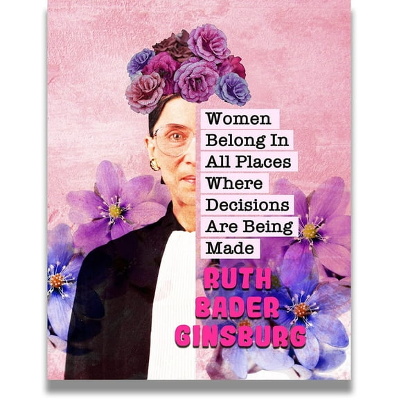 Ruth Bader Ginsburg Wall Art - RBG Inspirational Room Decor - Lawyer Gifts for Women - Positive Quote for Attorney, Liberal Feminist, Law School Student or Graduate poster