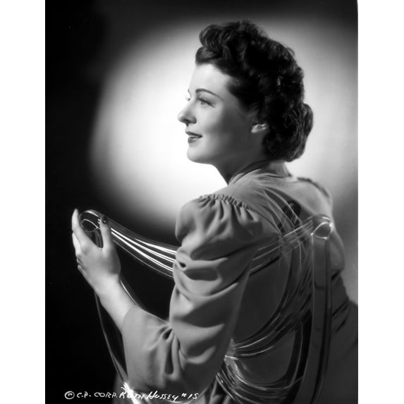 Ruth Hussey on a Long Sleeve Dress Black and White Portrait Photo Print (8 x 10)