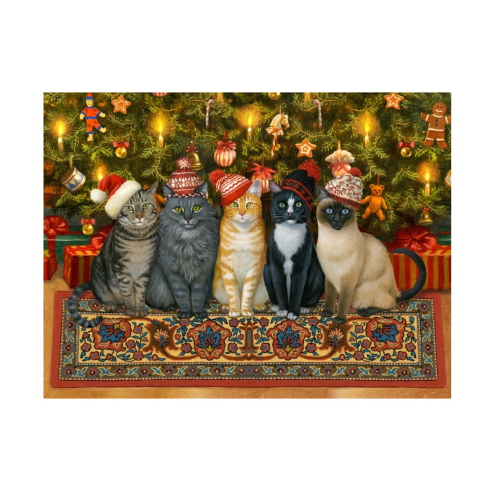 Ruth Sanderson 'Cats In Christmas Hats' Canvas Art