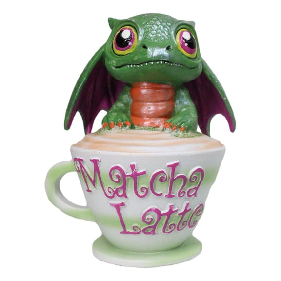 Ruth Thompson Artisan Matcha with Maeve Drake Wyrmling Dragon In Cup Figurine