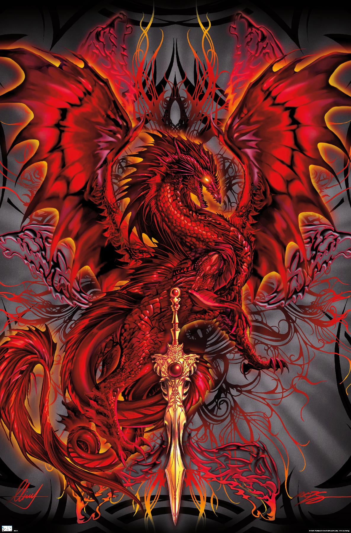 Ruth Thompson - Dragonblade Bloodblade Wall Poster, 14.725" x 22.375"