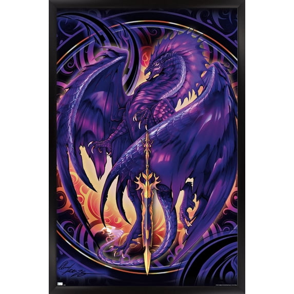 Ruth Thompson - Dragonblade Netherblade Wall Poster, 14.725" x 22.375", Framed