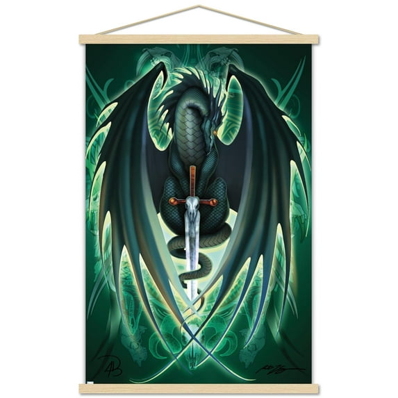 Ruth Thompson - Dragonblade Skullblade Wall Poster with Wooden Magnetic Frame, 22.375" x 34"