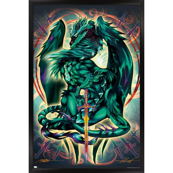 Ruth Thompson - Dragonblade Terrablade Wall Poster, 22.375" x 34", Framed
