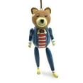 thumbnail image 1 of Ruth + Wilde Brown Bear Christmas Tree Ornament - Hand Painted Carved Albesia Wood from Bali, 1 of 5