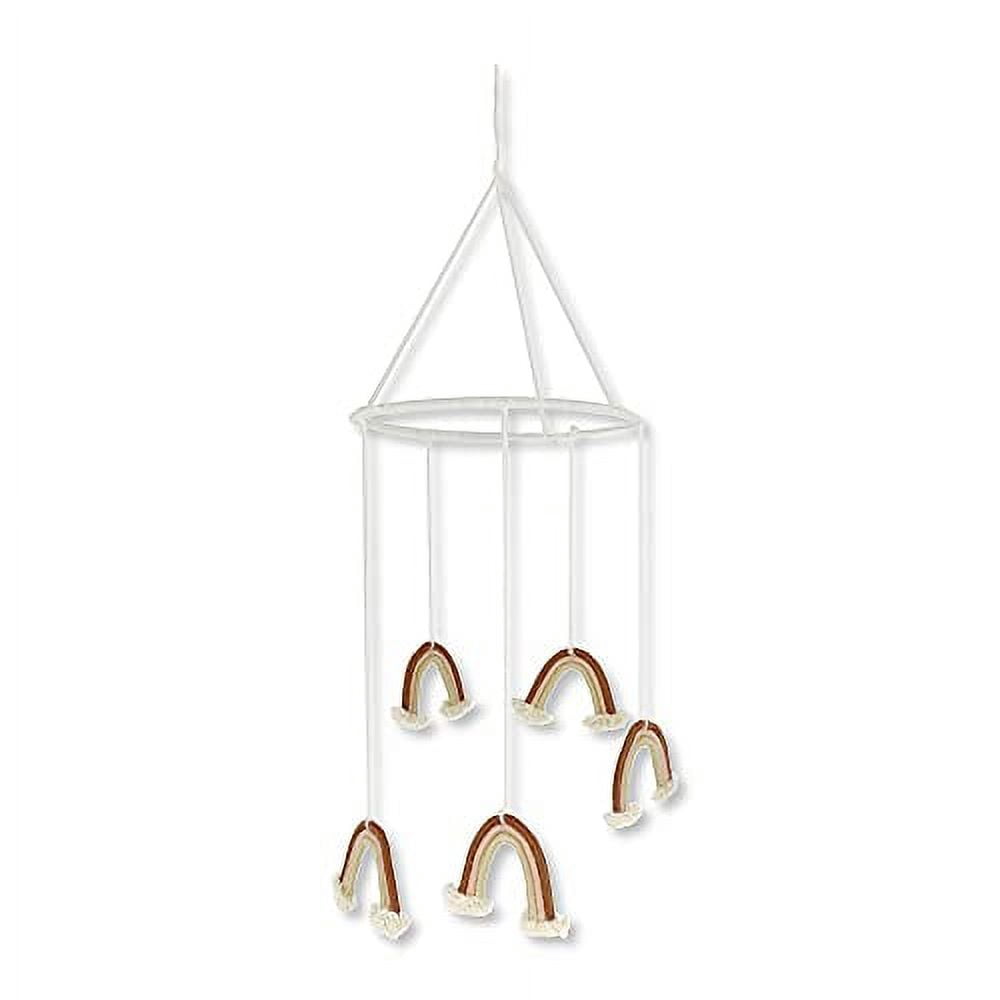 Ruth + Wilde Macrame Rainbow Nursery Mobile for Baby's Room Decoration,Rust Burgundy,Blush Pink,Tan