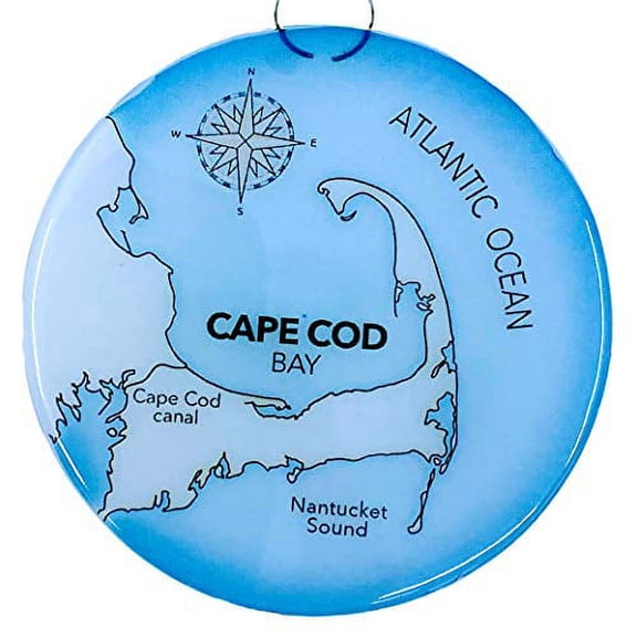 Ruth's Ethical Goods Cape Cod Map Christmas Tree Ornament - Art Glass Light Catcher