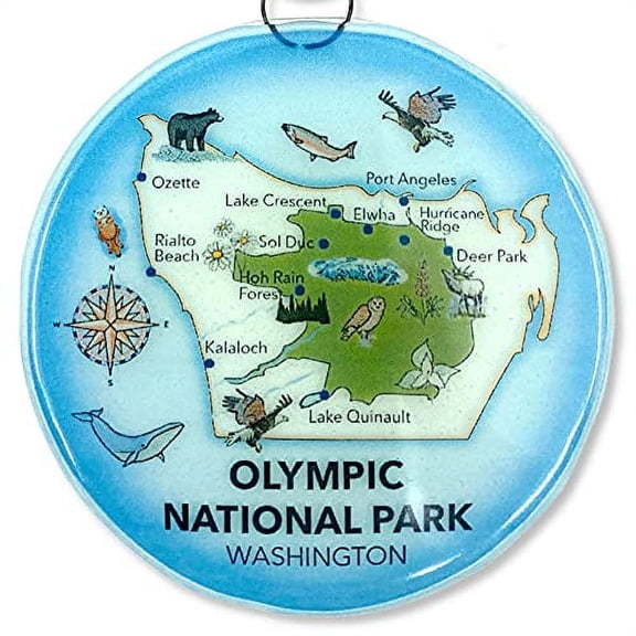 Ruth's Ethical Goods Olympic National Park Christmas Tree Ornament - Art Glass Light Catcher