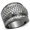 thumbnail image 1 of Ruthenium Brass Ring with AAA Grade CZ in Clear for Women Clear Stone Color Style LOA894 Size 6, 1 of 2