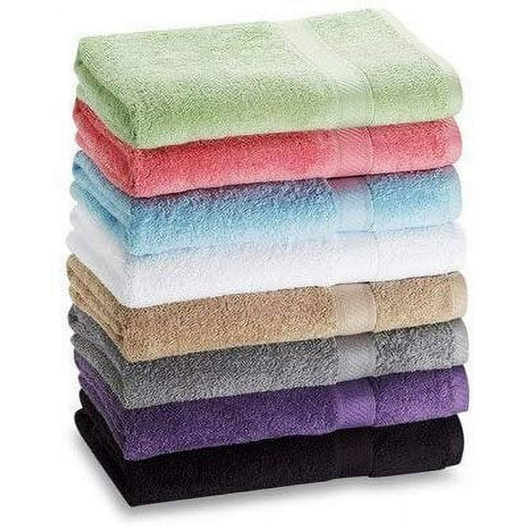Quba Linen Bamboo Cotton Bath Towels-27x54inch - 6 Pack Shower Towels - Light Weight, Ultra Absorbent Towels for Bathroom (Multi Color)