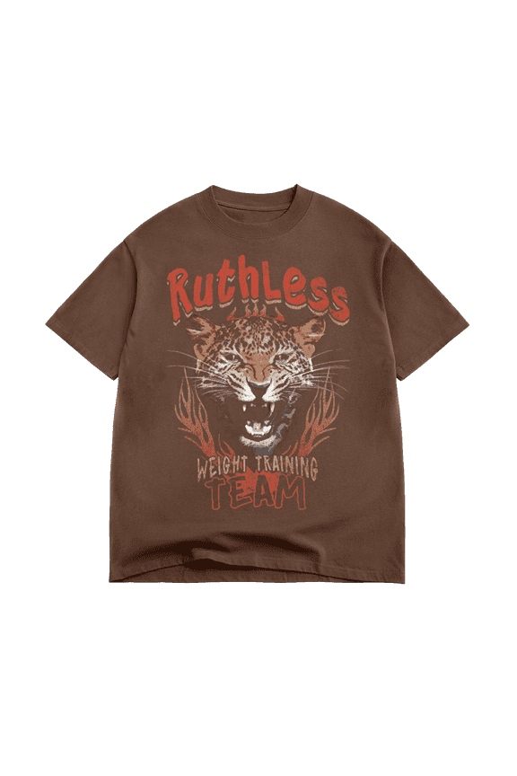 Graphic Tee Ruthless Leopard, Cotton, Size S-2XL