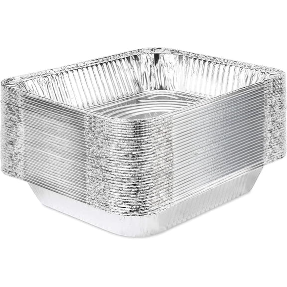 Ruthy's Outlet 9" X 13" Disposable Aluminum Foil Pans, Half Size Steam Table Deep, Silver, 1.5 Inches Deep 10 Pack