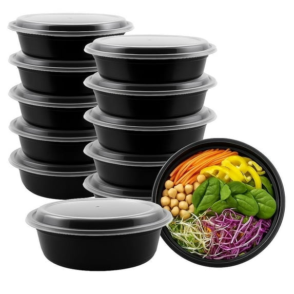 Ruthy's Outlet Meal Prep Containers with Lids, Food container bowl - BPA-Free, Stackable, Freezer & Dishwasher Safe, Reusable Food Storage for Lunch, Portion Control & Meal Prep 50 Pack, 48 oz
