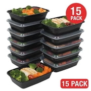 Ruthys Outlet Meal Prep Containers W/Lids -Square Food Storage BPA-Free Stackable Microwave Freezer & Dishwasher Safe Reusable Lunch Bento Box Portion Control & Planning 15 Pack, 16 oz