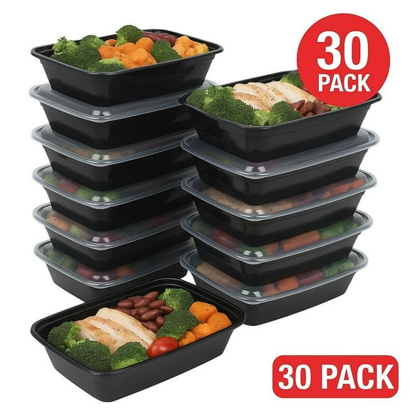 Ruthy's Outlet Meal Prep Containers W/Lids -Square Food Storage  BPA-Free Stackable  Microwave  Freezer & Dishwasher Safe  Reusable Lunch Bento Box Portion Control & Planning 30 Pack, 12 oz