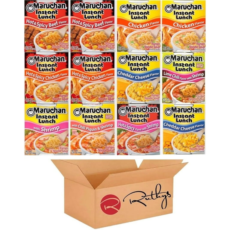 Ruthy&rsquo;s Outlet Ramen Noodle Cup Soup Instant Lunch Variety 12 